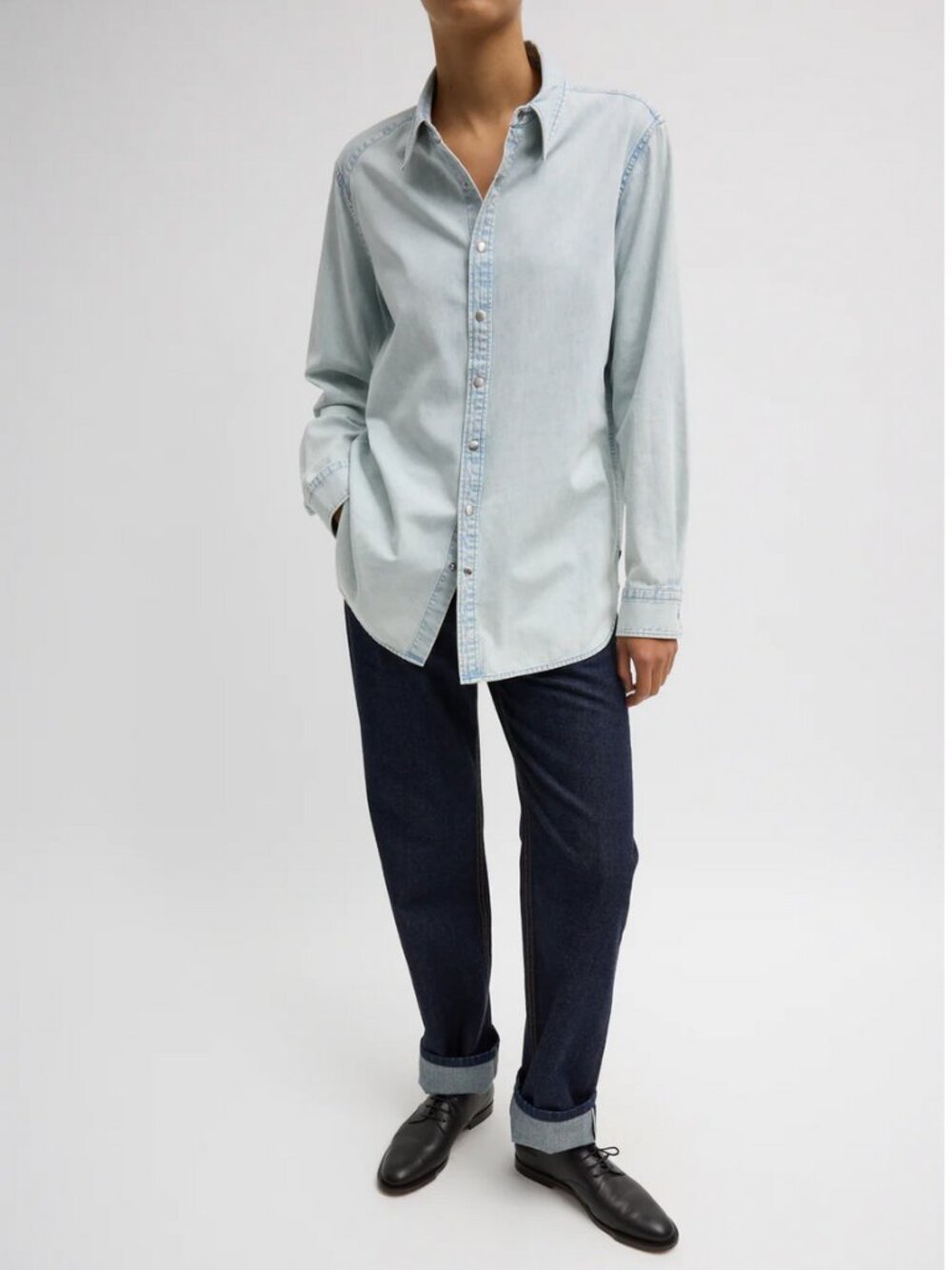 Tibi Charlie Men's Slim Denim Shirt